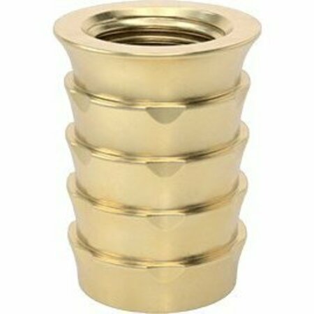 BSC PREFERRED Barbed Inserts for Plastic Brass 10-32 Thread Size 3/8 Installed Length, 10PK 93738A210